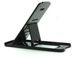 Univerzální nastavitelný skládací stojánek pro telefon nebo tablet, plast, černá
