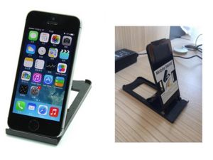 Univerzální nastavitelný skládací stojánek pro telefon nebo tablet, plast, černá