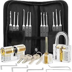 Mobilly LockPick 15in1 fogókészlet + 3x átlátszó edzőzár, fekete