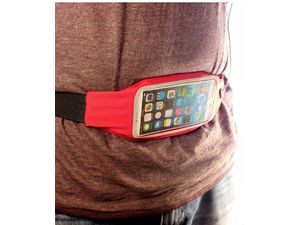 Sportovní pouzdro na mobilní telefon kolem pasu, růžová