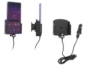 Brodit verstellbare Autohalterung mit USB-C und Laden von Zig. auf/USB QC3.0 w. 75-89 mm, Dicke 2-10mm