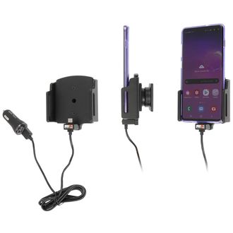 Brodit suport auto reglabil cu USB-C și încărcare de la țigară pornit/USB QC3.0 w. 75-89 mm, grosime 2-10mm