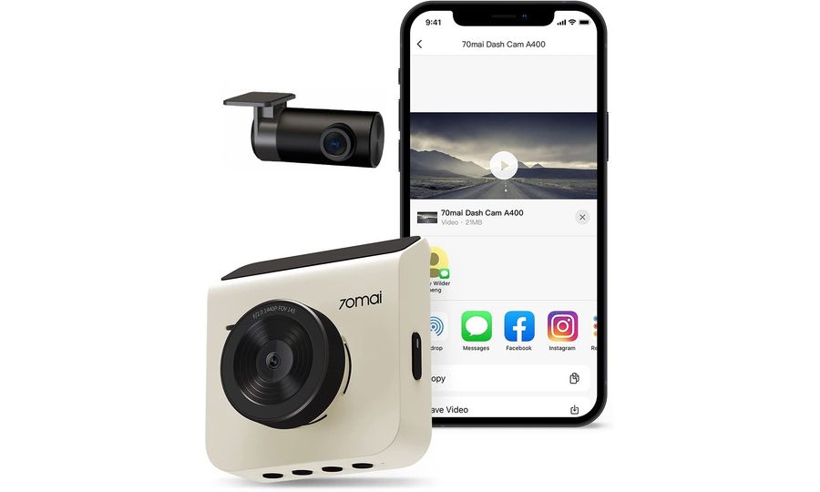 70mai Dash Cam A400+Rear Cam RC09 Set, weiß