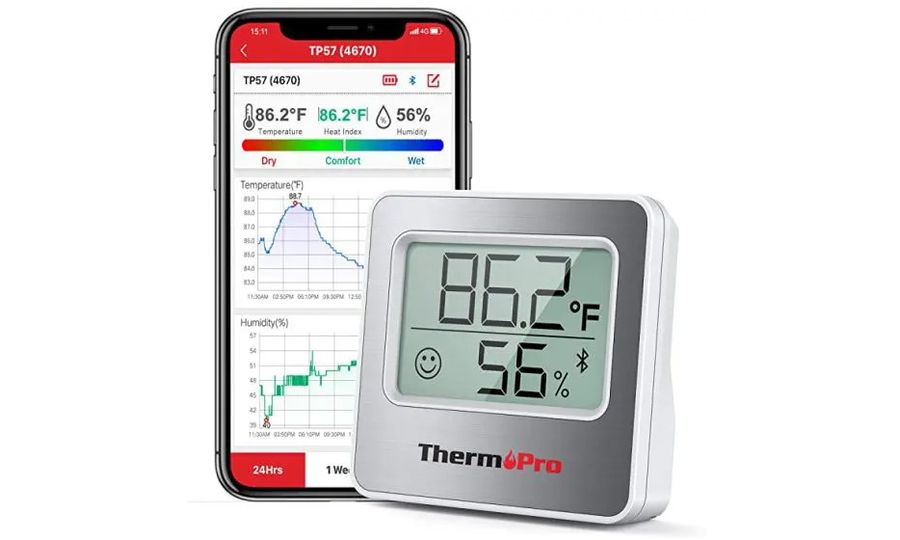 ThermoPro beltéri digitális Bluetooth légnedvességmérő és hőmérő TP-357