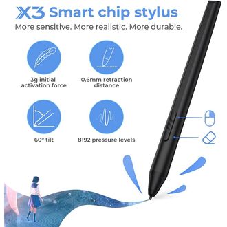 XPPen Artist 12 (2nd Gen) cu stilou X3, roz