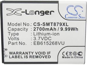 Akkumulátor Samsung Galaxy Note, Galaxy Note LTE, T-MOBILE Galaxy Note és más készülékekhez, 2700 mAh, Li-Ion