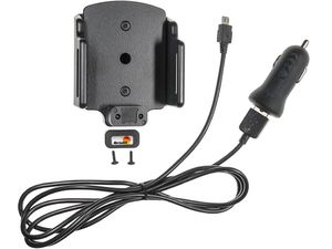 Brodit suport auto reglabil cu microUSB și încărcare la brichetă/USB l.62-77 mm, grosime 6-10