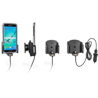 Brodit регулируем държач за кола с microUSB и зареждане от запалката/USB ш.62-77 мм, дебелина 6-10