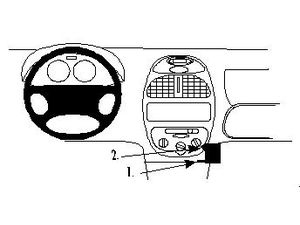 Brodit Suport de montare ProClip pentru Peugeot 206 99-08, centru dreapta