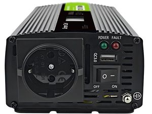 Green Cell Power Inverter LCD feszültség átalakító kijelzővel 12V-tól 230V-ig, 500W/1000W, tiszta szinusz hullámmal