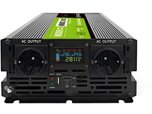 Green Cell Power Inverter LCD feszültség átalakító kijelzővel 24V-tól 230V-ig, 3000W/6000W, tiszta szinusz hullámmal