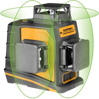 TOLSEN AKU лазер за кръстосана линия 3x360°, включително аксесоари, USB зареждане, зелен лъч,