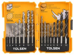 Set de burghie TOLSEN HSS TWIST, 16 buc