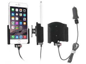 Brodit držák do auta na Apple iPhone Xs Max/8/7/6s/Plus bez pouzdra,s nabíjením z cig. zap/USB,samet
