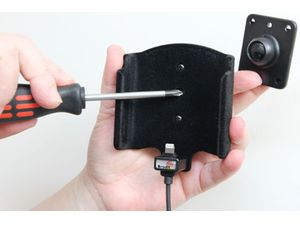 Brodit držák do auta na Apple iPhone Xs Max/8/7/6s/Plus bez pouzdra,s nabíjením z cig. zap/USB,samet