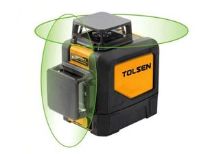 TOLSEN AKU linie transversală laser rotativ 2x360°, fascicul verde, 30 m