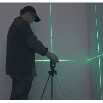 TOLSEN AKU лазер за кръстосана линия 3x360°, включително аксесоари, USB зареждане, зелен лъч,