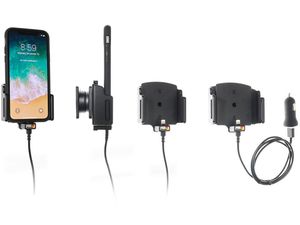 Brodit suport auto pentru Apple iPhone 11/XR/X/X/Xs/X/8/7 în carcasă, cu încărcare/USB., lățime reglabilă 70-83mm, grosime 2-10mm