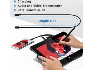 Cablu USB-C pentru monitoare de desen UGEE