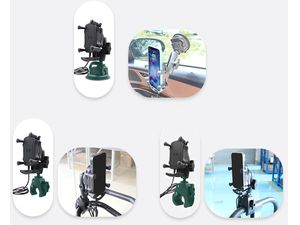 Универсален държач VINmounts с Qi 15W безжично зареждане с 1" сачмен шпилка