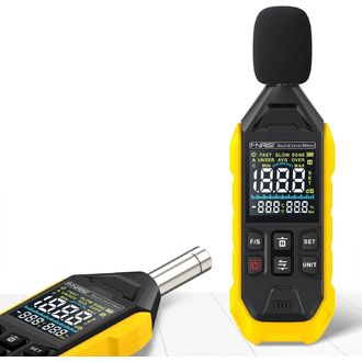 FNIRSI FDM01 Цифров шумомер, термометър, хигрометър 3в1 с дисплей, 30-130 dB