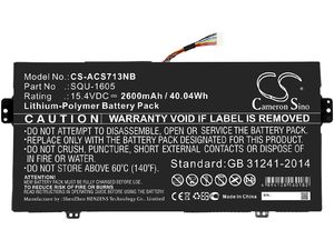Akkumulátor Acer Sf713-51, Acer Sf713-51-M0ak (ekv. Acer SQU-1605), 2600 mAh akkumulátorhoz.