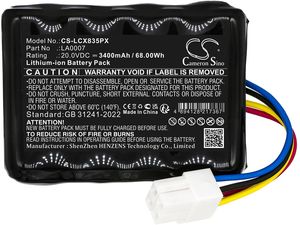 Akkumulátor Landxcape R800 Smart, CR208E, LX810i, LX990 és másokhoz, 20 V, 3,4 Ah
