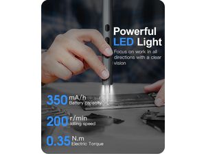 UF-TOOLS elektromos akkumulátoros csavarhúzó 36in1 tokkal, USB-C