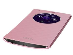 LG vyměnný kryt s flipem a bezdr nabíjením QuickCircle CFR-100 pro LG G4, růžový