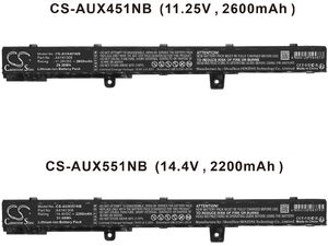 Baterie pro Asus X551C, X551CA, X451MA, X551MA a další, 2600 mAh, 11,25V, Li-Ion