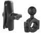 Ansamblu RAM Mounts pentru suport cu știfturi de 1" cu clemă de ghidon sau altă bară Ø 19,1 - 25,4 mm, plastic de înaltă rezistență, RAP-B-408-75-1-XU