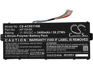 Baterie pentru Notebook, Acer Aspire 5 A515-43, Chromebook Spin 511 R752t-N14n etc., capacitate 3400 mAh