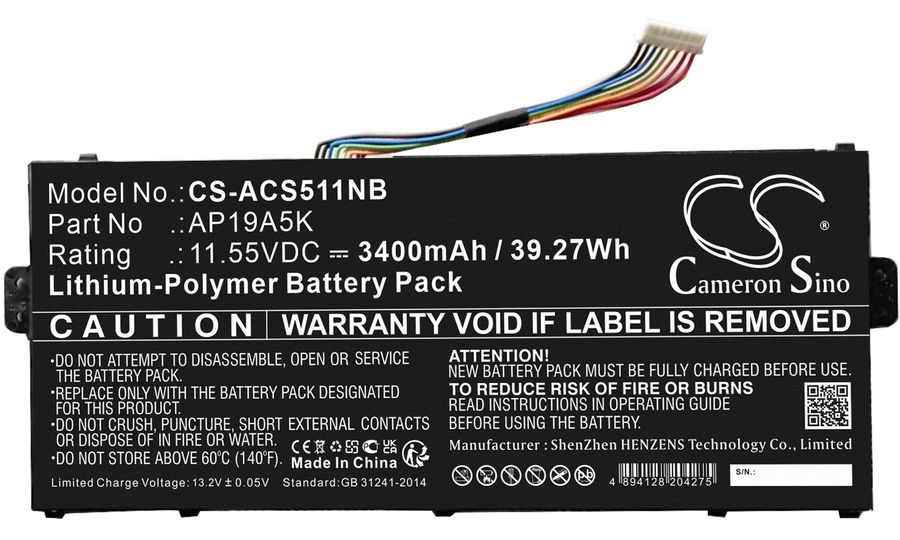 Baterie pentru Notebook, Acer Aspire 5 A515-43, Chromebook Spin 511 R752t-N14n etc., capacitate 3400 mAh