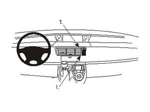 Brodit Suport de montare ProClip pentru Citroen C8 02-11/Peugeot 807 02-10, pentru centru
