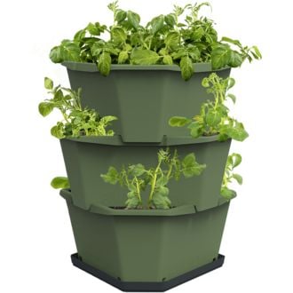 Gusta Garden PAUL POTATO Gusta Garden - ghiveci cu 3 straturi, verde închis, cu udare automată