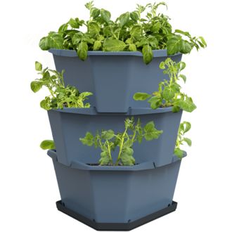 Gusta Garden PAUL POTATO Gusta Garden - ghiveci cu 3 straturi, albastru, cu udare automată