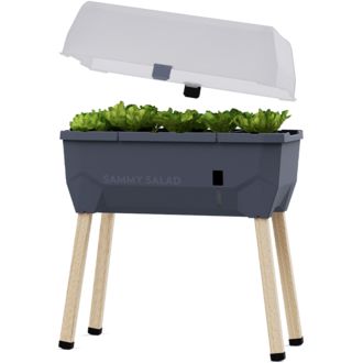 Gusta Garden SAMMY SALAD, ghiveci cu capac, antracit, cu autoapărare, Gusta Garden