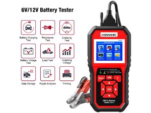 Konnwei KW870 самодиагностика OBD II скенер + тестер за батерии 6 - 12V