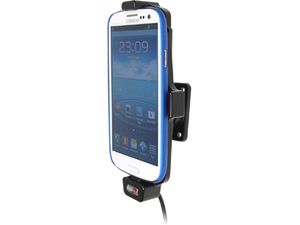 Brodit držák do auta na Samsung Galaxy S4, S III i9300 v pouzdru, s nabíjením z CL/USB, s pružinou