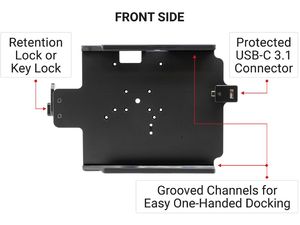 Brodit suport pentru Zebra ET65/ET60, AMPS/VESA 75, blocabil, USB-C 3.1