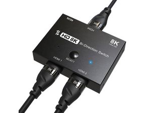 Comutator bidirecțional Xput HDMI 2.1 (2x1/1x2), 8K/60Hz, 4K/120Hz, 1080p/240Hz