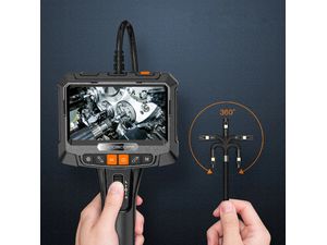 Inskam S10 endoszkóp forgatható funkcióval, 5"-os kijelző, 8,5 mm-es szonda, 1080p, kettős kamera, 1,5 m-es kábel