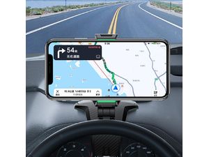 Suport pentru telefonul mobil pe tabloul de bord, în spatele volanului