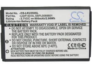 Akkumulátor LG T500  800mAh Li-ion