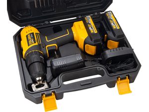 TOLSEN Akku-Schlagbohrmaschine 20V, 2x2Ah + Bohrerset und Koffer