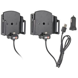 Brodit регулируем държач за кола с microUSB и зареждане от запалката/USB ш. 62-77 мм, т. 9-13