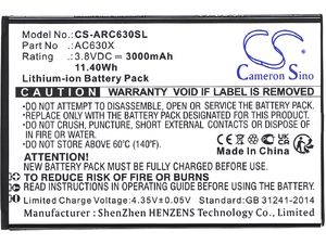 Baterie pro Archos Oxygen 63, 3000 mAh, Li-Ion