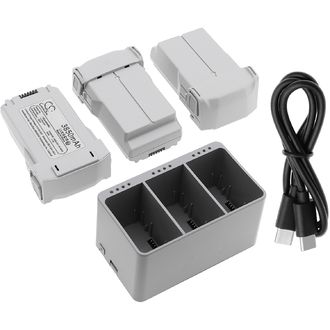 ACTION Зарядно устройство за 3 батерии за DJI Mini 3/4 и Mini 3/4 Pro, алтернатива + 3 батерии за DJI Mini 3/4 и Mini 3/4 Pro