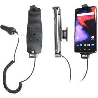 Brodit držák do auta na OnePlus 6T, v orig. pouzdru, s pružinou, nastavitelný, s nab, z cig. zap.