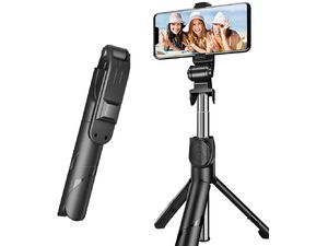 Mobilly XT02 Stativ mit Fernauslöser, 360° drehbarer Kopf, schwarz